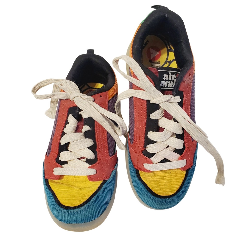Airwalk Kids Corduroy Multi Color Skate Shoes Low Top Sneakers BYAK45GX024 Sz 2